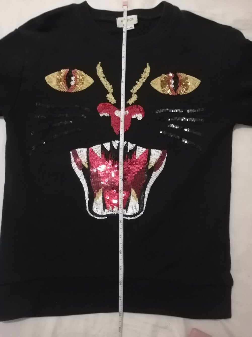 Gucci "Angry Cat" Sequin Face Kids Sweatshirt - Picture 7 of 10